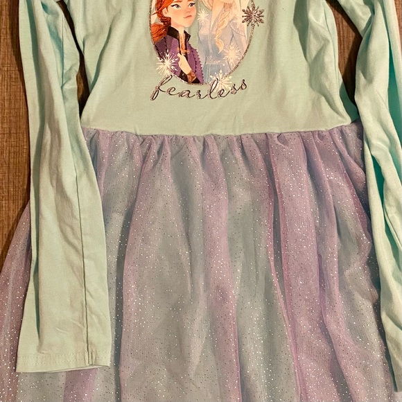 Disneys Frozen II Elsa and Anna Girls Long Sleeve Tutu Dress - Picture 4 of 8